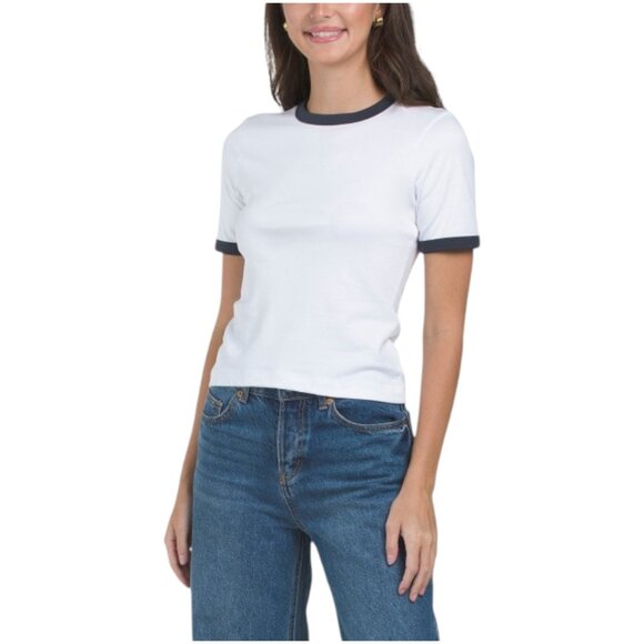RAG & BONE Pima Cotton Mia Ringer Tee - Picture 1 of 2